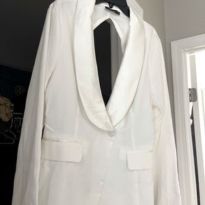 Which backless tuxedo blazer